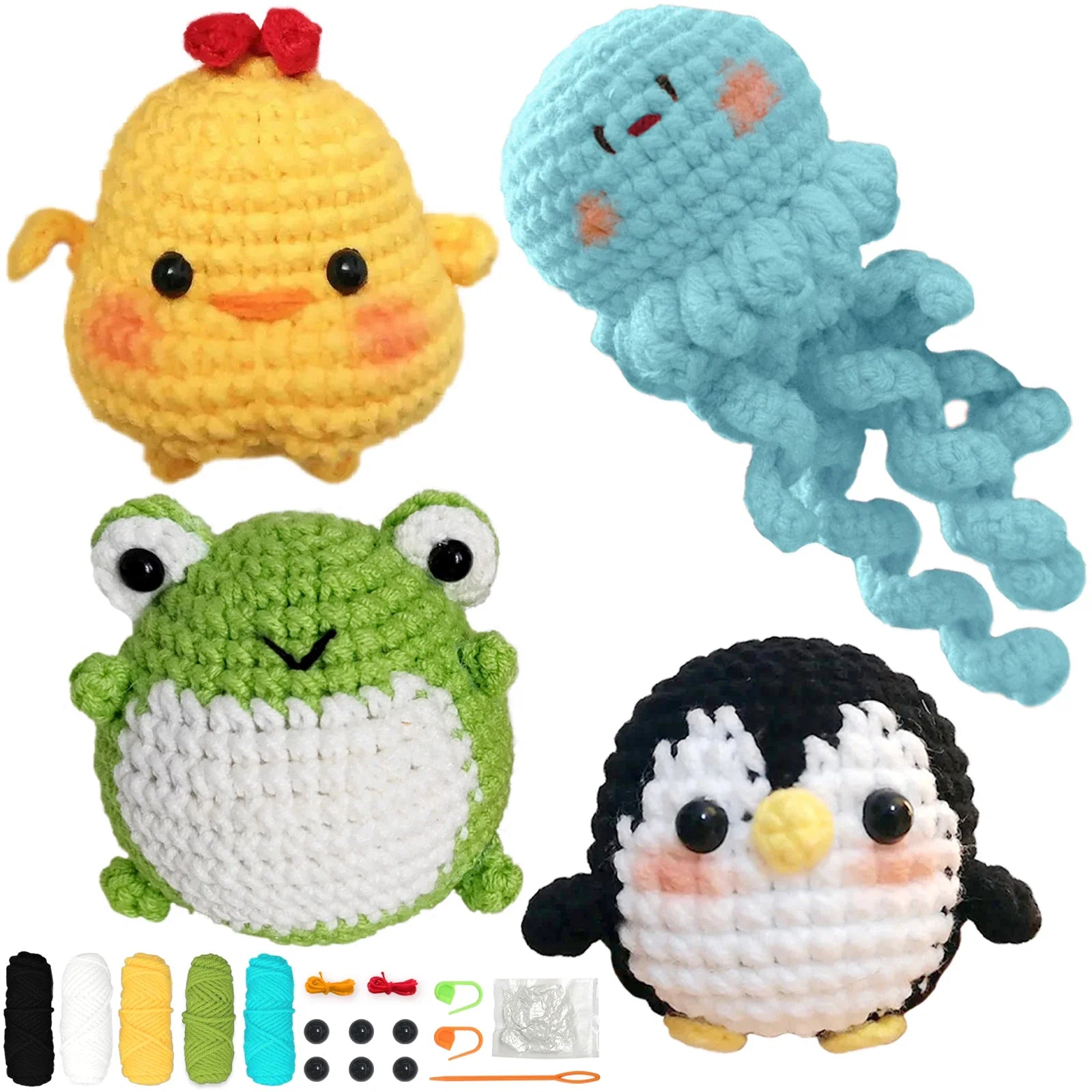 Animal Series Crochet Kit Beginners Step-by-Step Set