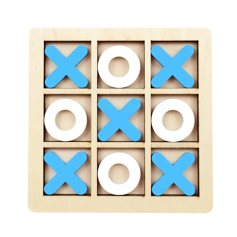 Wooden Tic Tac Toe Two Player Strategy