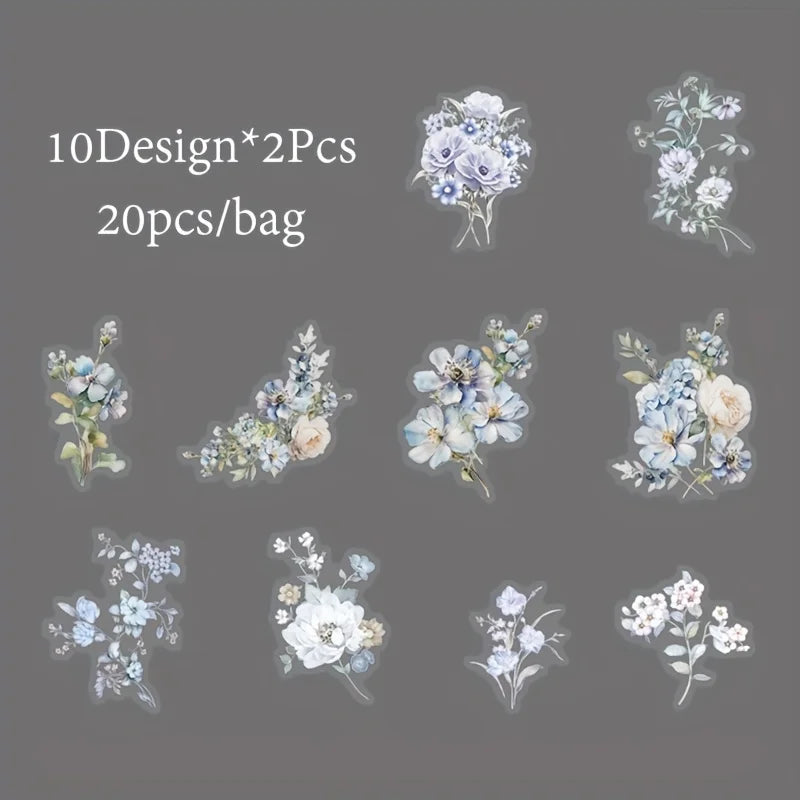 Plant Themed Sticker Pack 20pcs Scrapbook Decor