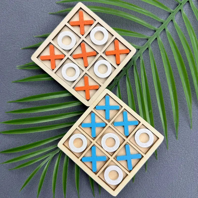 Wooden Tic Tac Toe Two Player Strategy
