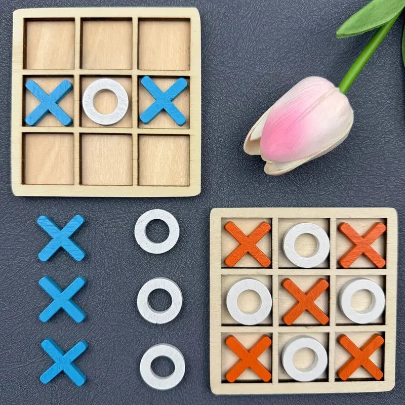 Wooden Tic Tac Toe Two Player Strategy
