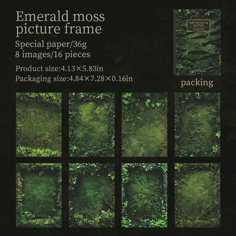 16 Sheets Green Moss Nature Specialty Craft Paper