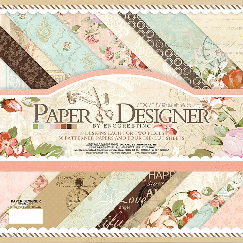 7 Inch Vintage Scrapbook Paper Set 40 Sheets