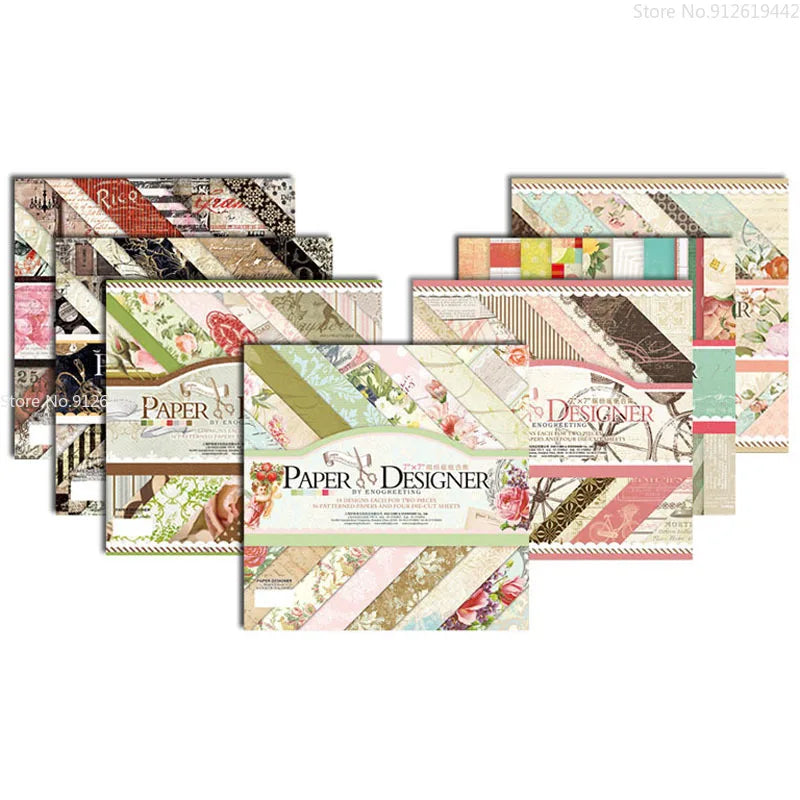 7 Inch Vintage Scrapbook Paper Set 40 Sheets