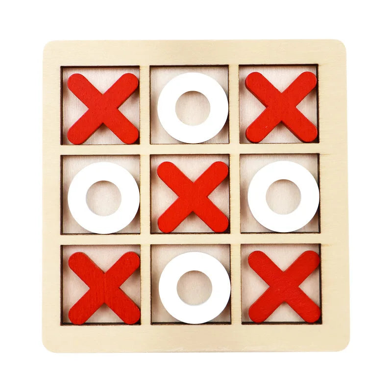 Wooden Tic Tac Toe Two Player Strategy