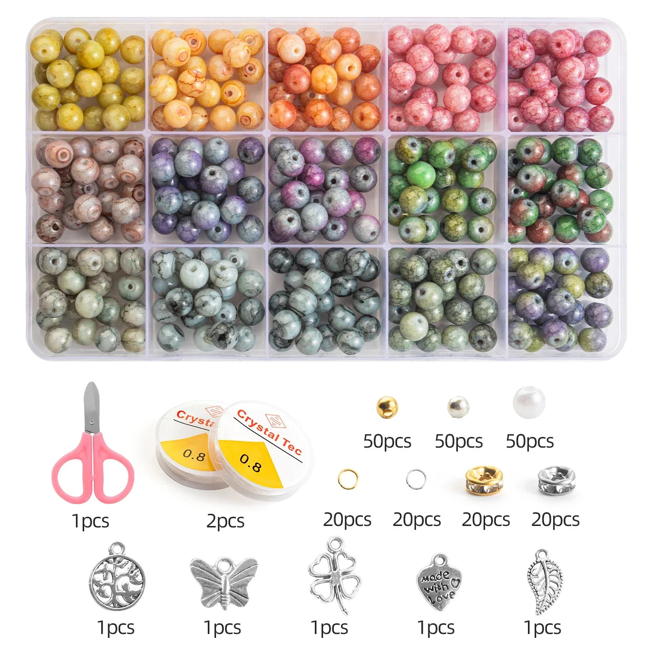 Glass Beads Bracelet Making Kit 28 Colors
