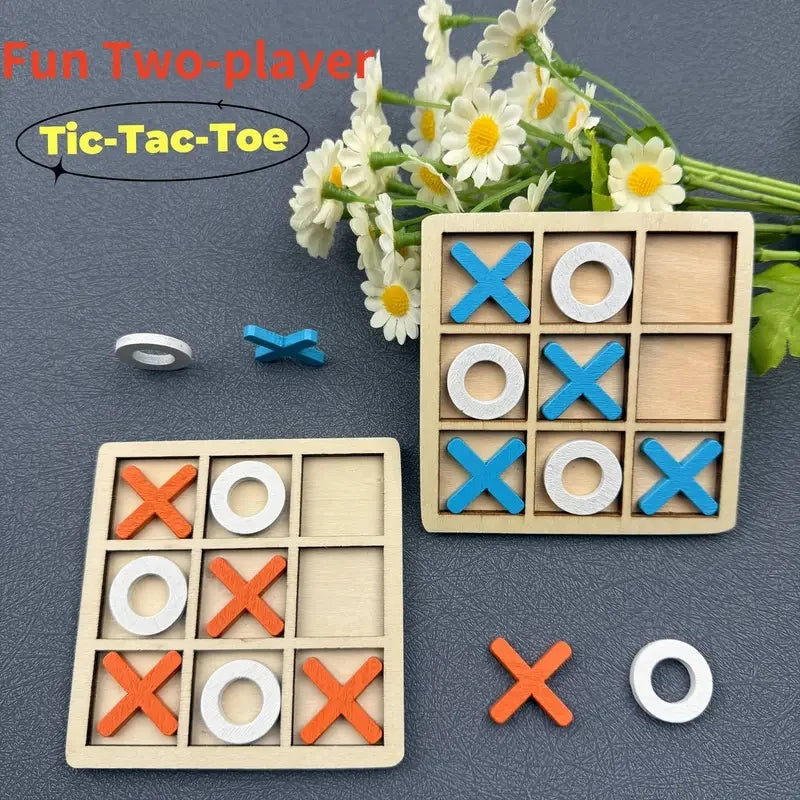 Wooden Tic Tac Toe Two Player Strategy