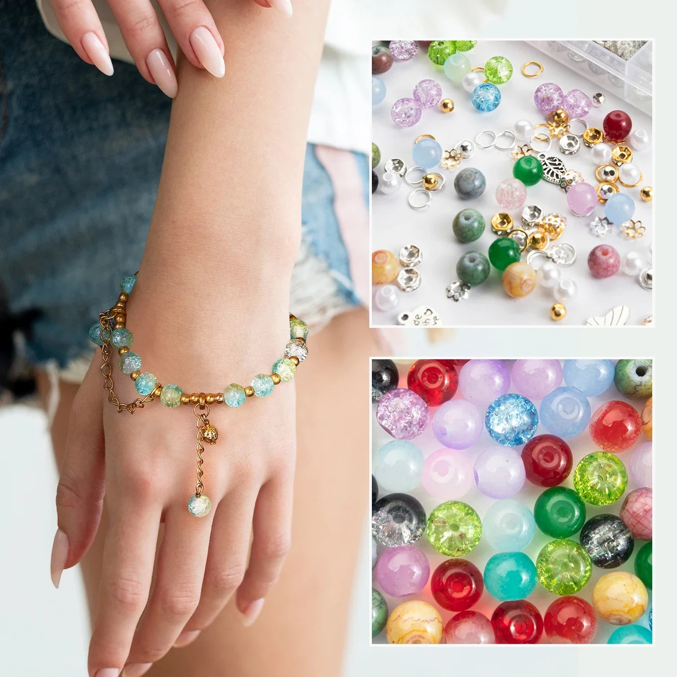 Glass Beads Bracelet Making Kit 28 Colors