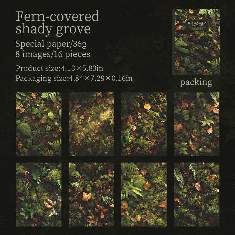 16 Sheets Green Moss Nature Specialty Craft Paper