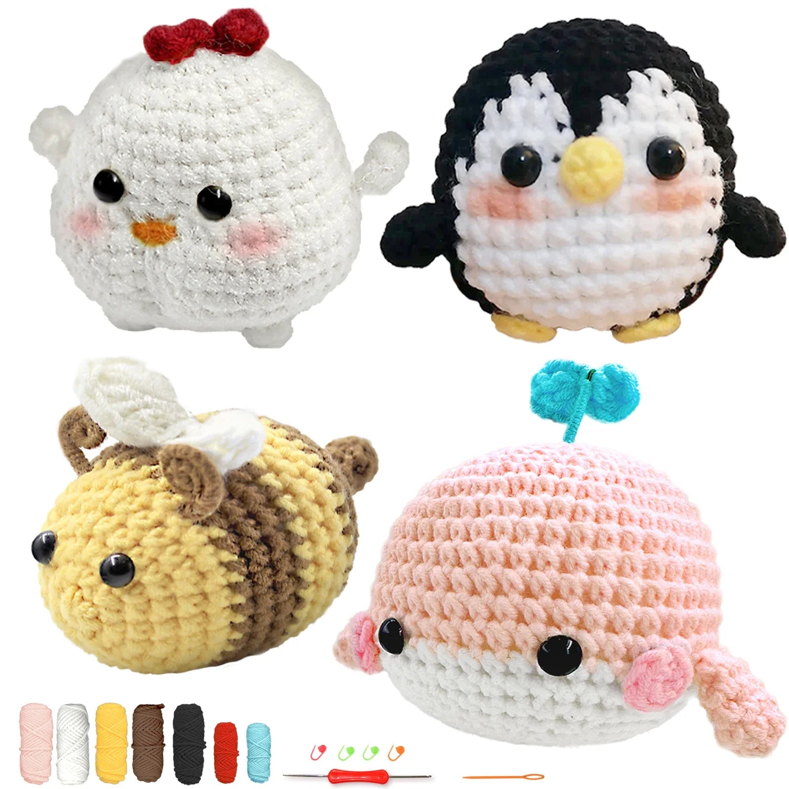 Animal Series Crochet Kit Beginners Step-by-Step Set