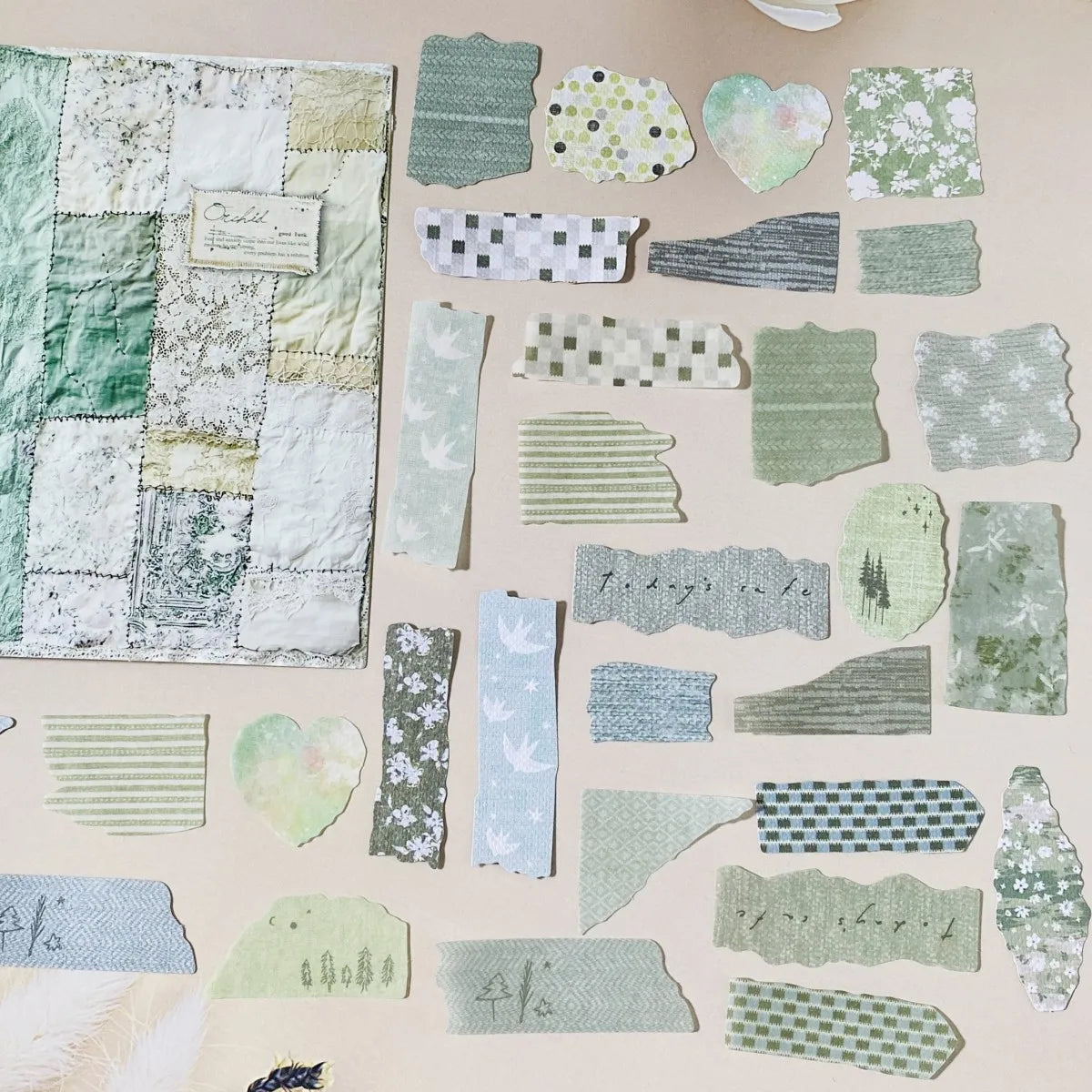 Vintage Paper Sticker Pack 50pcs Mixed Designs