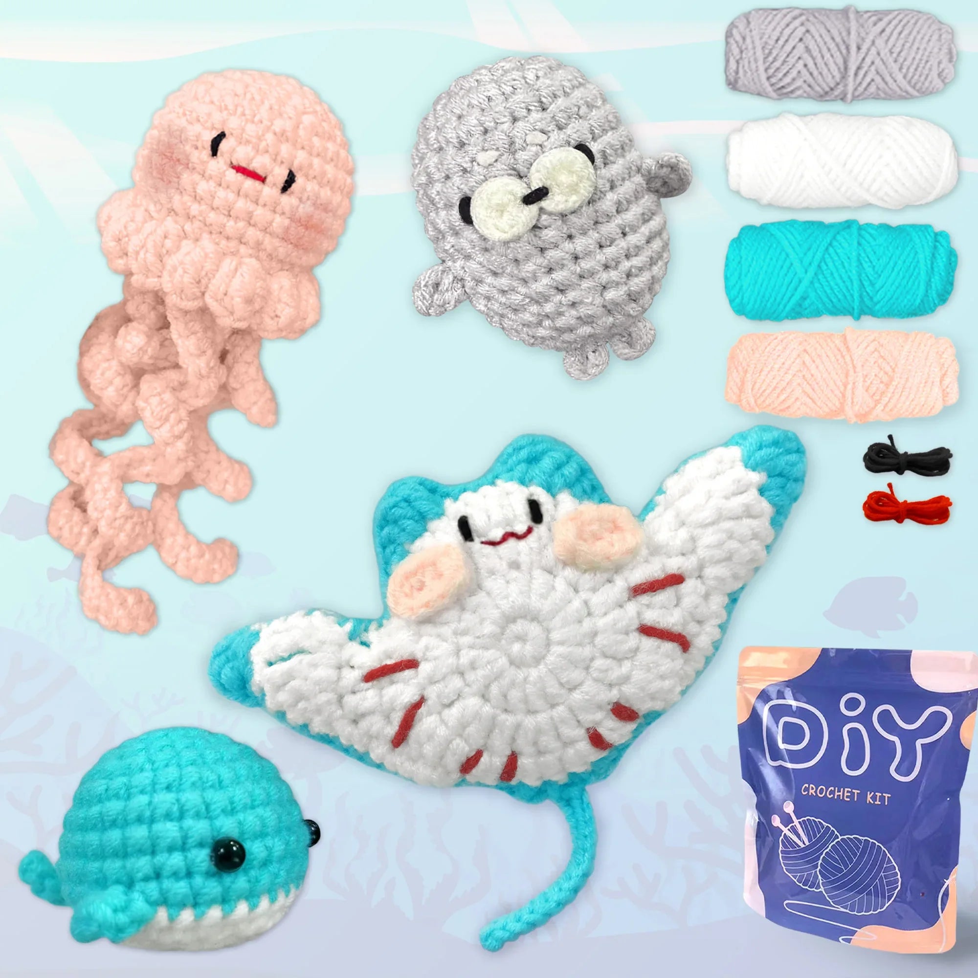 Animal Series Crochet Kit Beginners Step-by-Step Set