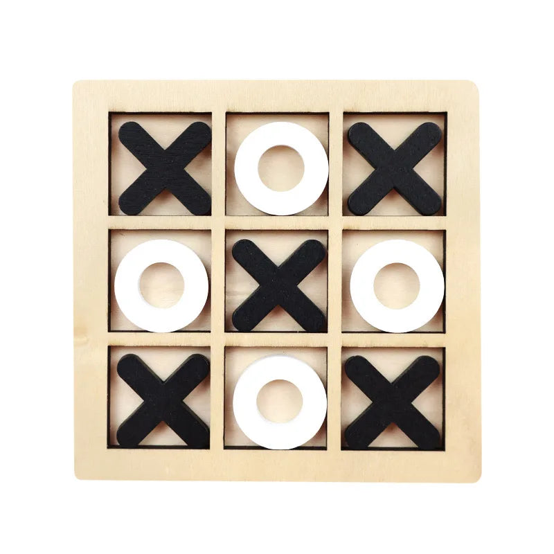 Wooden Tic Tac Toe Two Player Strategy