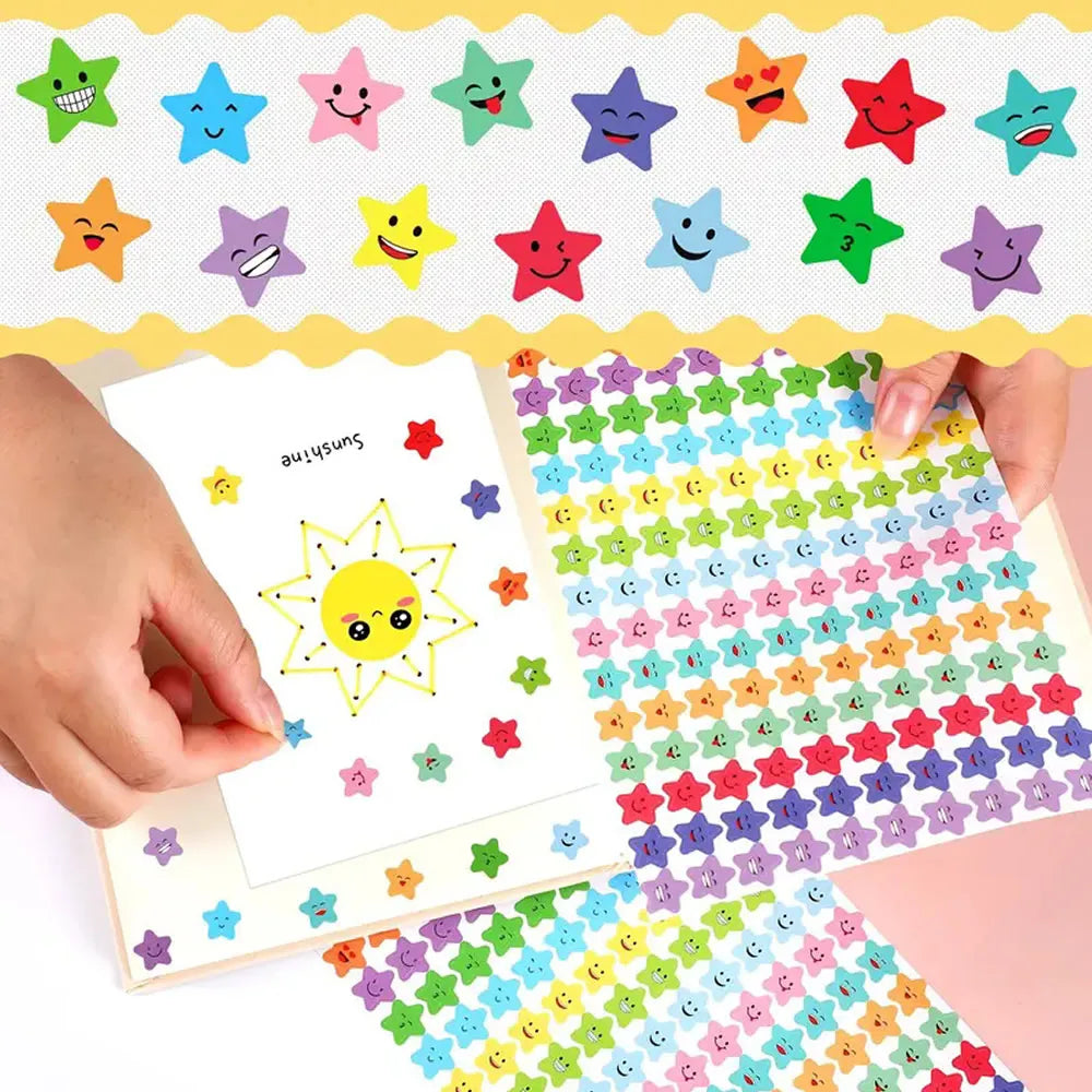 Happy Face Star Reward Stickers Kids Craft