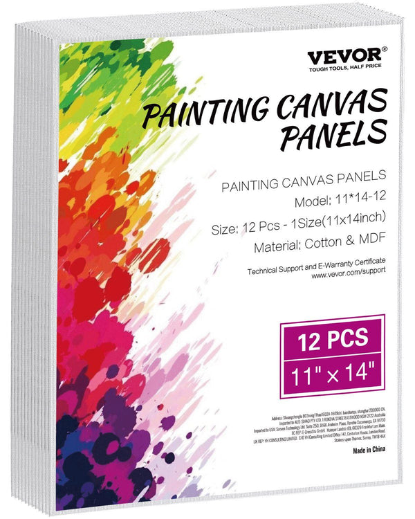 12 Pack 11x14 Inch Blank Canvas Boards