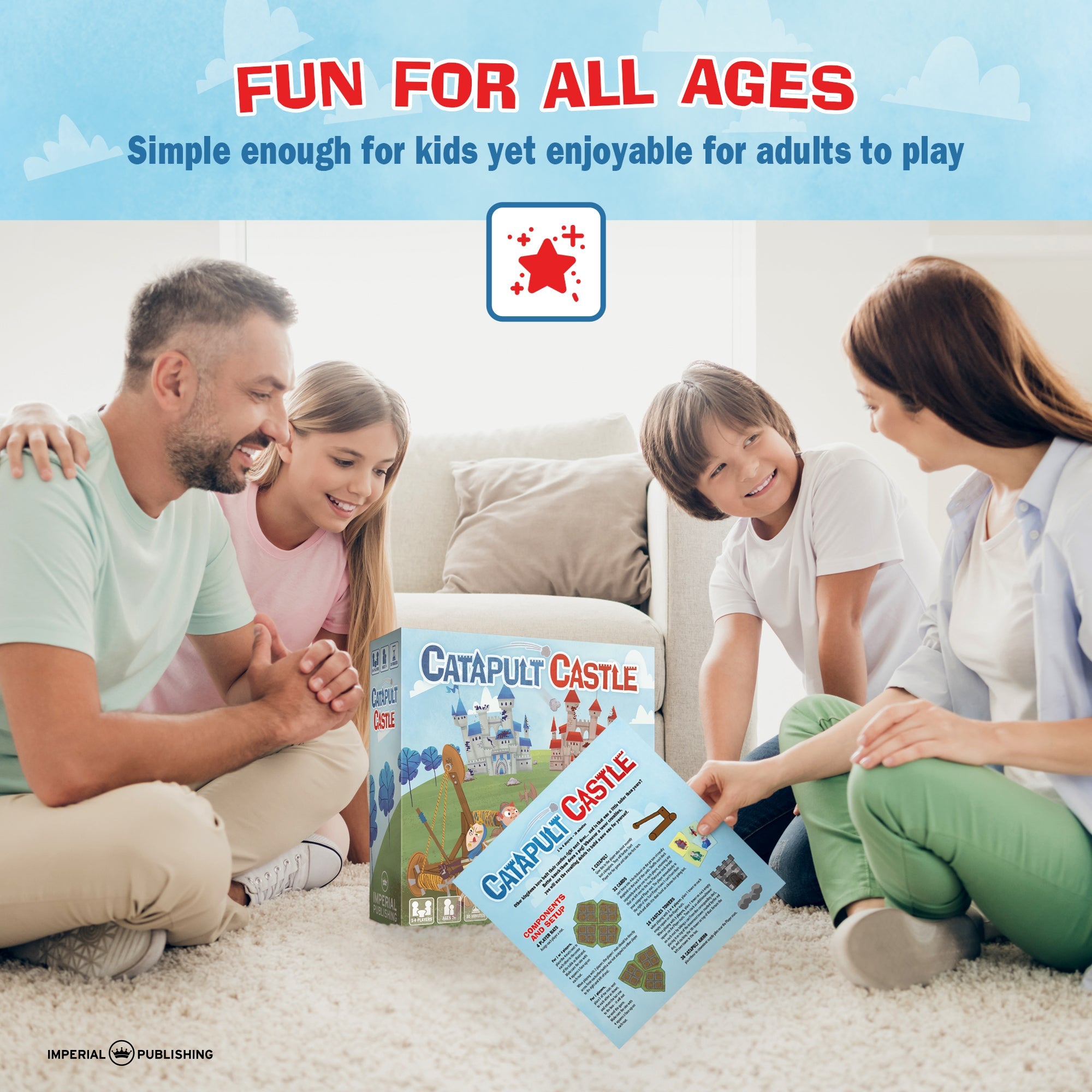 Catapult Castle Medieval Dexterity Game 1-4 Players
