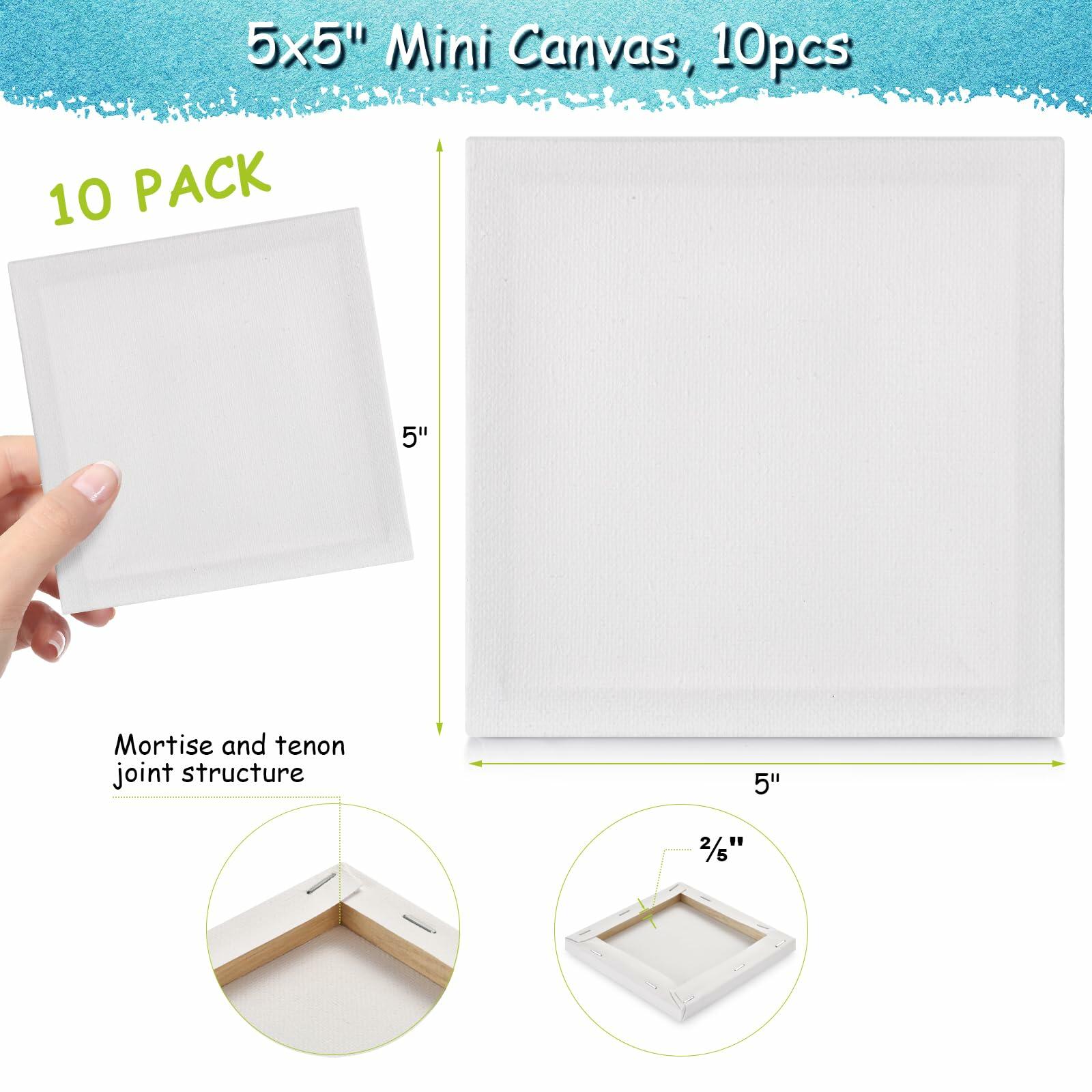 12PCS Mini Canvas Easel Set 4x4