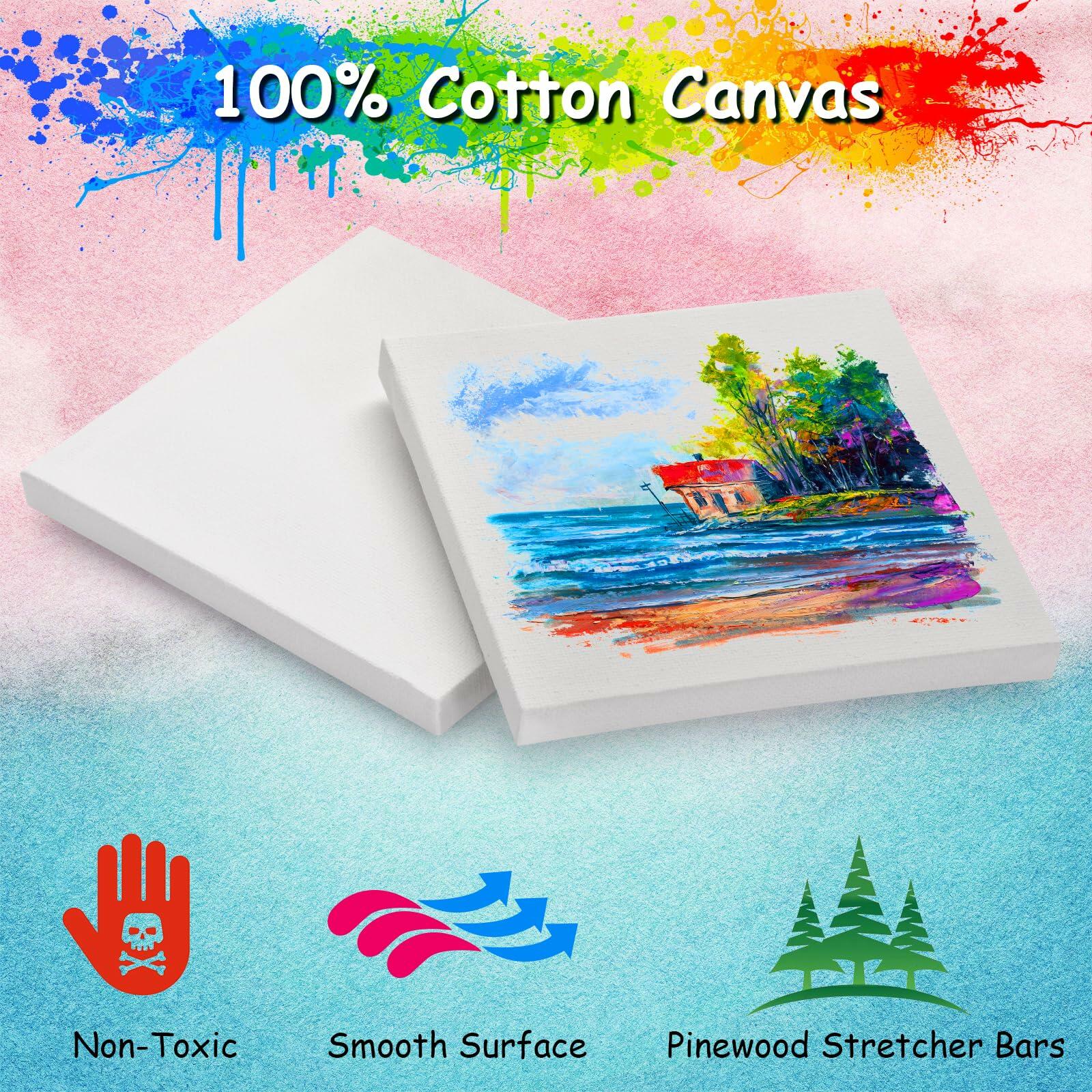 12PCS Mini Canvas Easel Set 4x4
