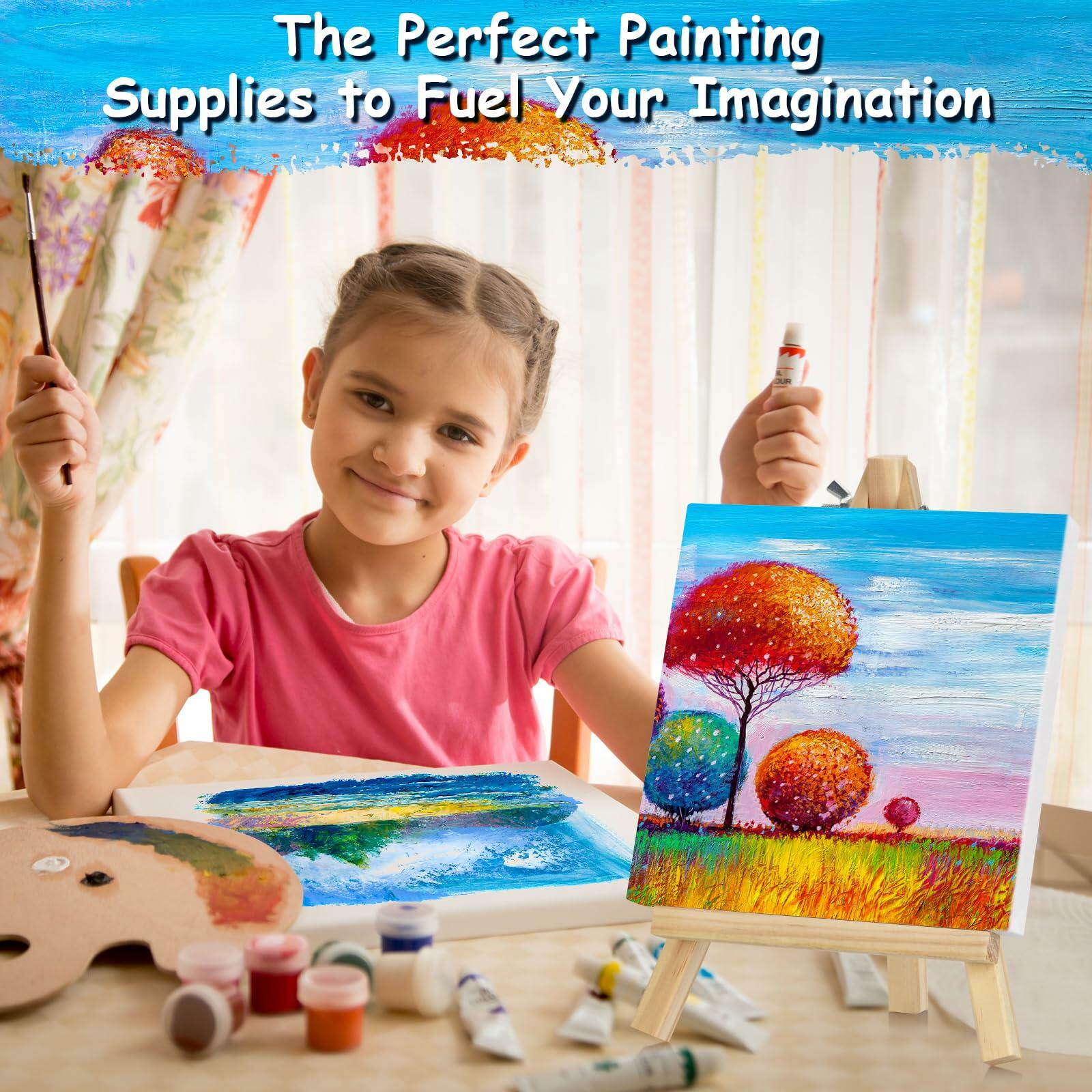 12PCS Mini Canvas Easel Set 4x4